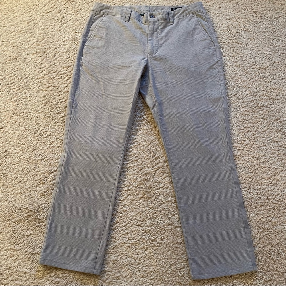 Bonobos Men’s Gray Plaid Slim Fit Chinos — Size 34 x 28